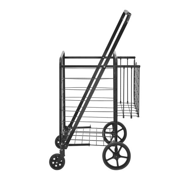 Sulankstomas pirkinių vežimėlis su dvigubais krepšiais9