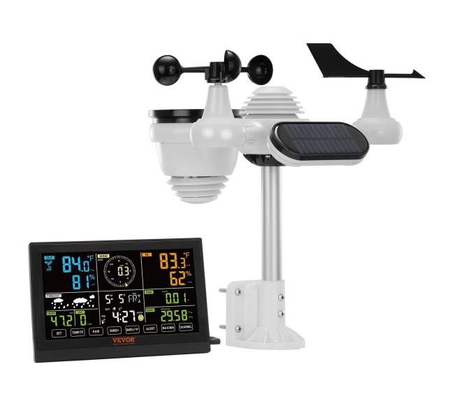 7 vieno belaidė oro stotis su spalvotu ekranu0