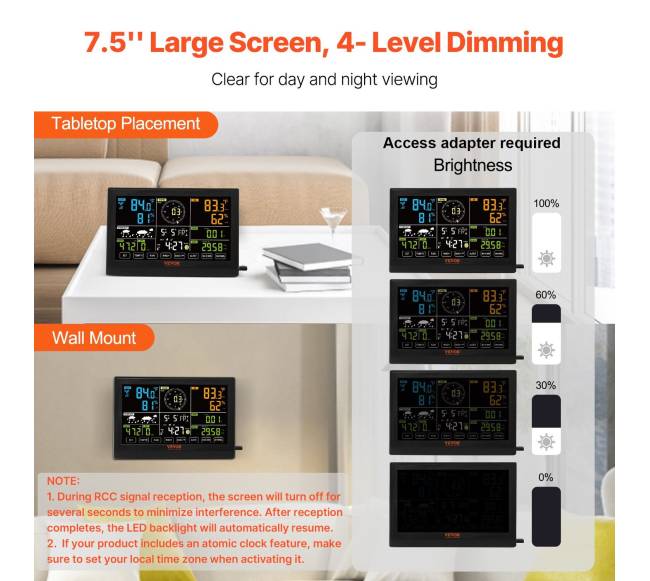 7 vieno belaidė oro stotis su spalvotu ekranu3