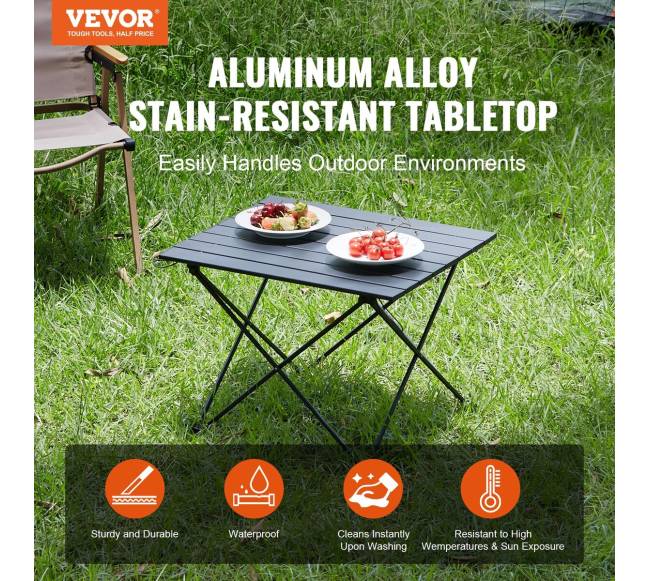Sulankstomas stovyklavimo stalas, juodas1