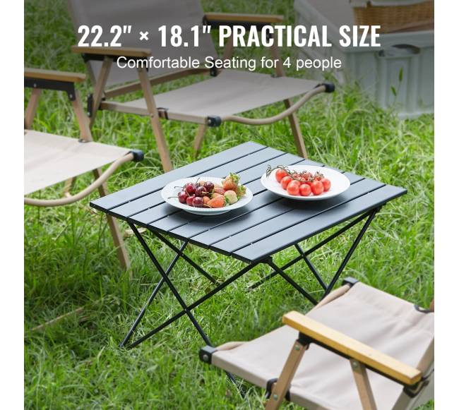 Sulankstomas stovyklavimo stalas, juodas5