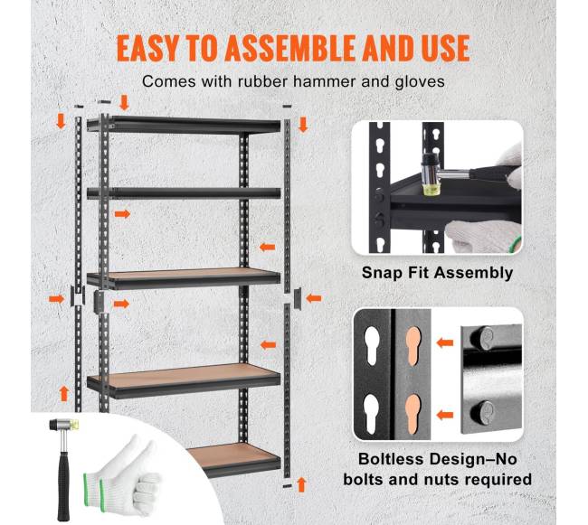 5 lygmenų reguliuojama saugojimo lentyna, 907 kg talpa3
