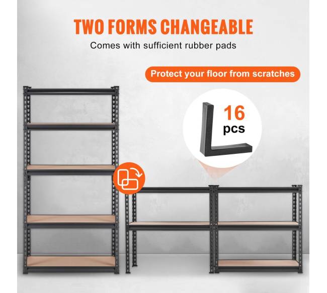 5 lygmenų reguliuojama saugojimo lentyna, 907 kg talpa4