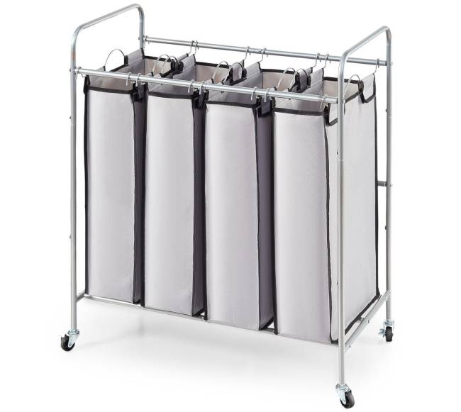 Skalbinių rūšiuoklė su 4 sekcijomis ir ratukais0