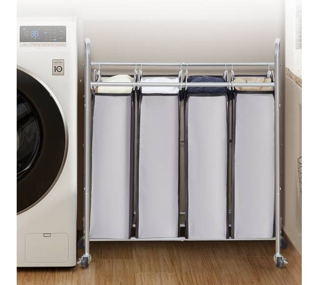 Skalbinių rūšiuoklė su 4 sekcijomis ir ratukais7