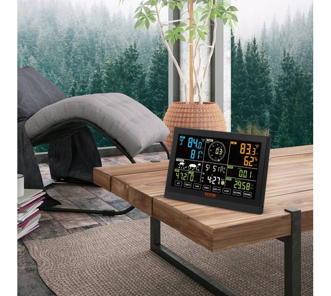 7-in-1 belaidė orų stotis su spalvotu ekranu7