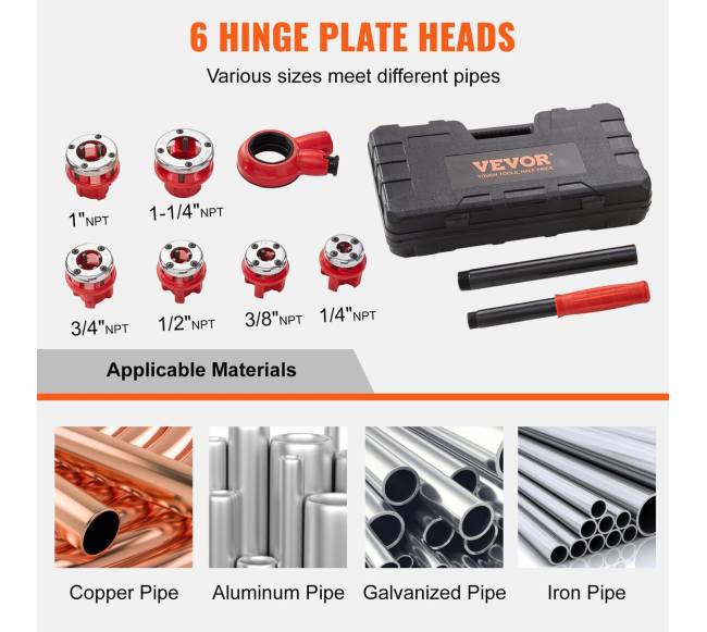 Reketinis vamzdžių sriegiklis su dėklu1