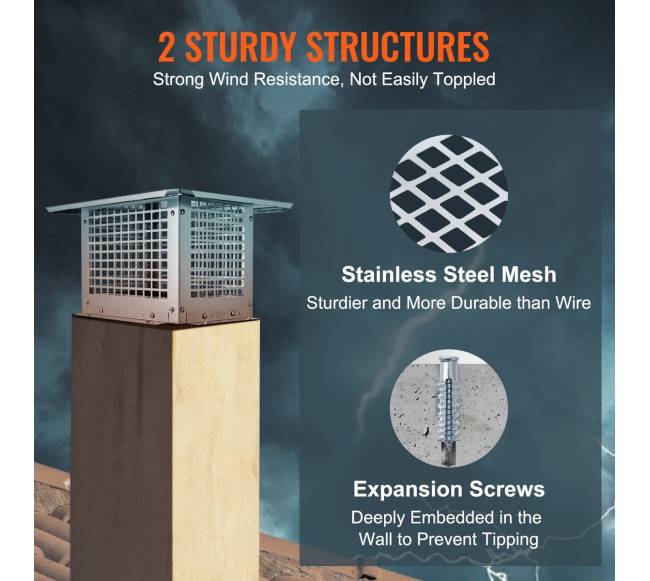 kaminas 330 x 229 mm nerūdijantis plienas stogelis3