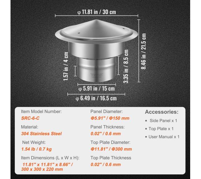 Nerūdijančio plieno kaminlėkštė 152 mm6