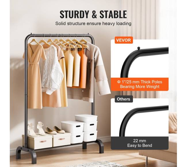 Drabužių stovas su kabykla ir lentyna2