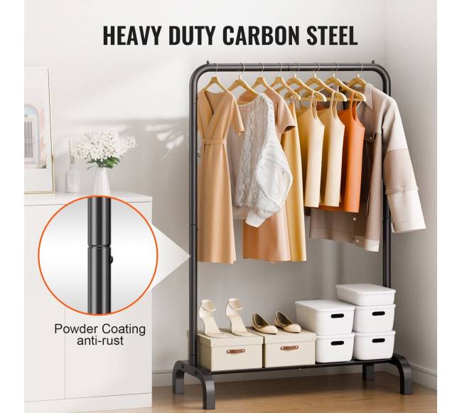 Drabužių stovas su kabykla ir lentyna3