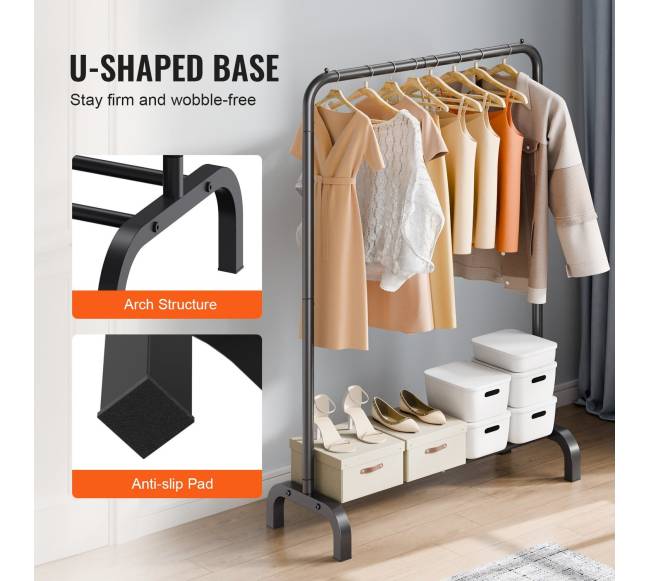 Drabužių stovas su kabykla ir lentyna4