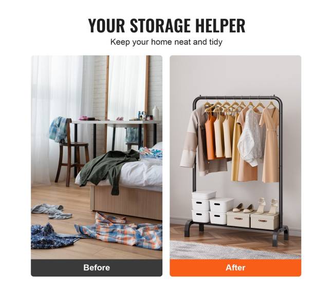 Drabužių stovas su kabykla ir lentyna5