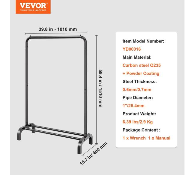 Drabužių stovas su kabykla ir lentyna6