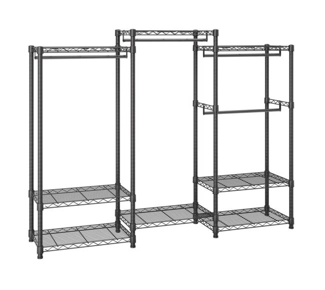 Drabužių stovas su 4 kabliais ir 8 lentynomis0