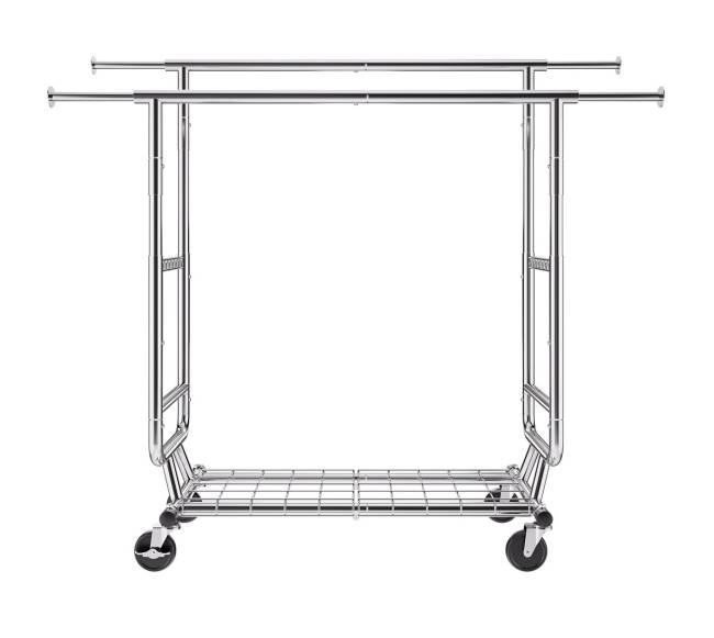 Tvirtas drabužių kabykla su dviem pakabinamais strypais9