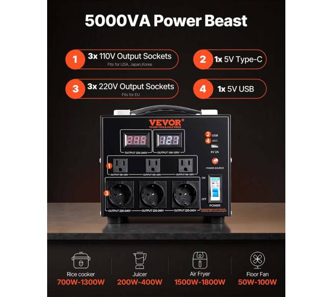 Įtampos keitiklis transformatorius, 5000VA1