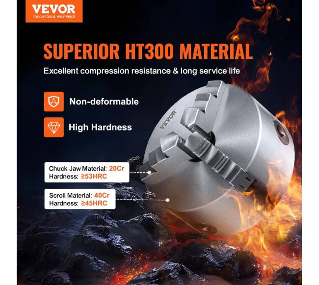 3-žandikaulių tekinimo griebtuvas, 6 colių1