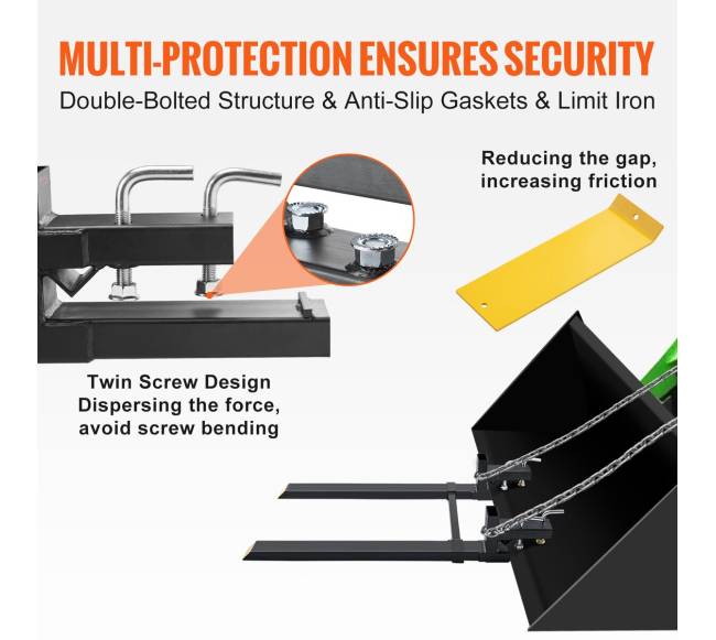 Šakių priedas traktoriui, 2000 kg4