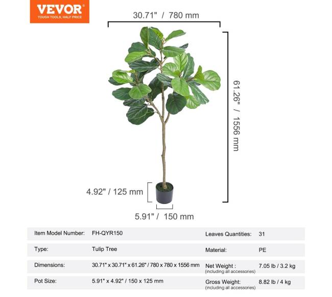 Dirbtinis fikusas 5 ft aukščio6