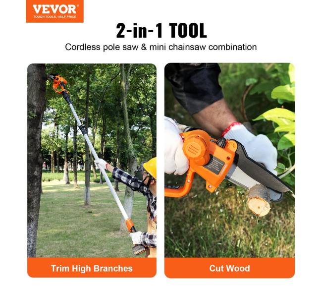 2-in-1 belaidis genėjimo pjūklas ir mini grandininis pjūklas1