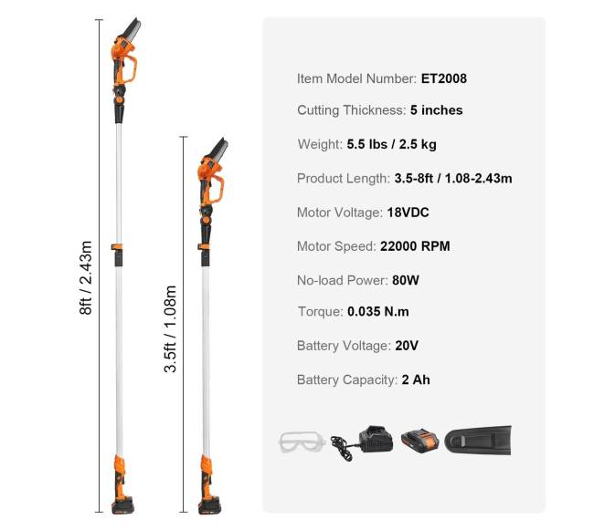 2-in-1 belaidis genėjimo pjūklas ir mini grandininis pjūklas6