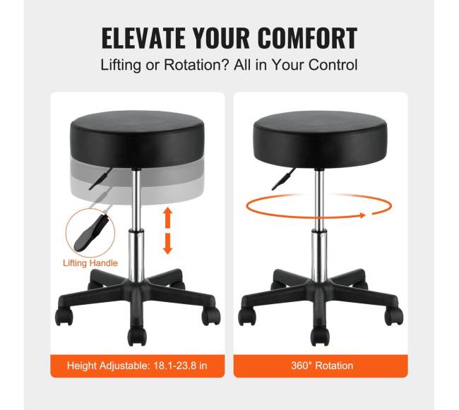 Reguliuojamas taburetė su ratukais, 181 kg3