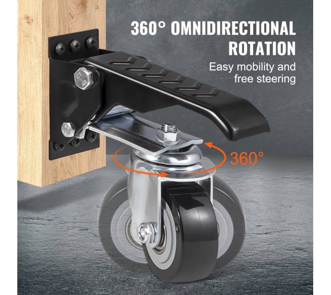 Darbo stalo ratukai, 75 kg apkrova, 4 vnt.4