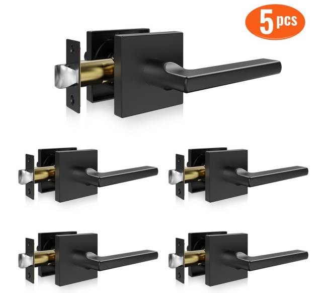 Vidaus durų rankena, 5 vnt. juodos0