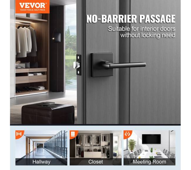 Vidaus durų rankena, 5 vnt. juodos1