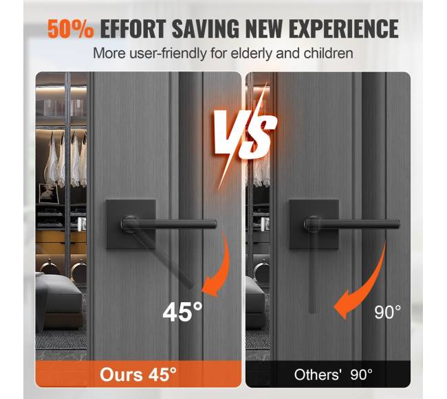 Vidaus durų rankena, 5 vnt. juodos5