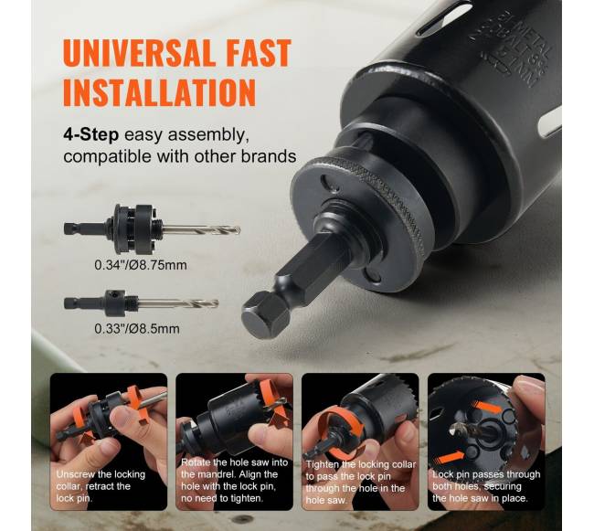 Skylių pjūklo rinkinys, 18 pjūklai, 6 grąžtai, dėklas2