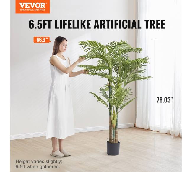 Dirbtinis aukso palmių medis 2m1