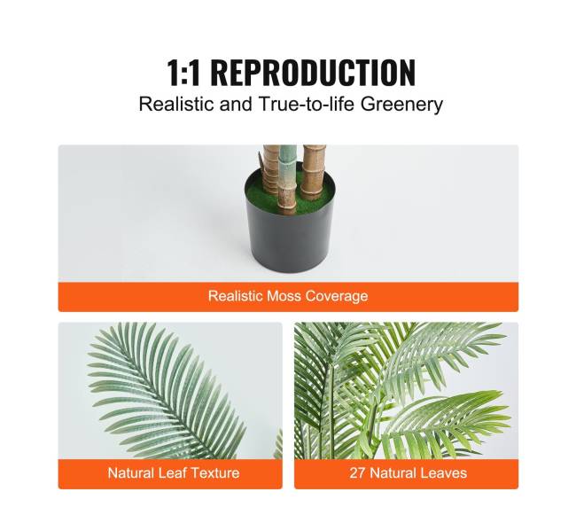 Dirbtinis aukso palmių medis 2m3