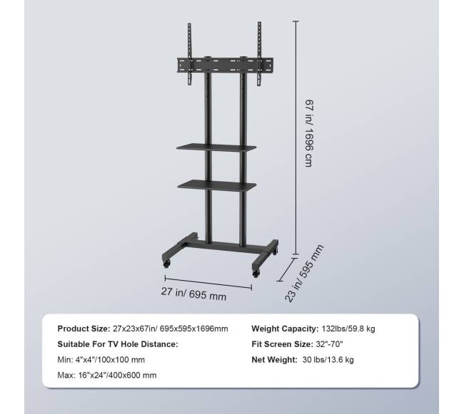 Mobilus TV stovas 32-70 colių televizoriams6