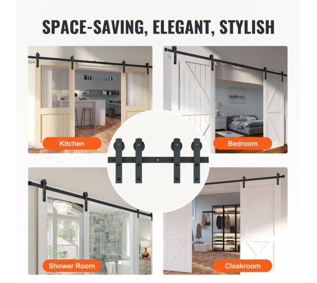 2.44 m slankiojančio klojimo durų komplektas dviguboms durims5