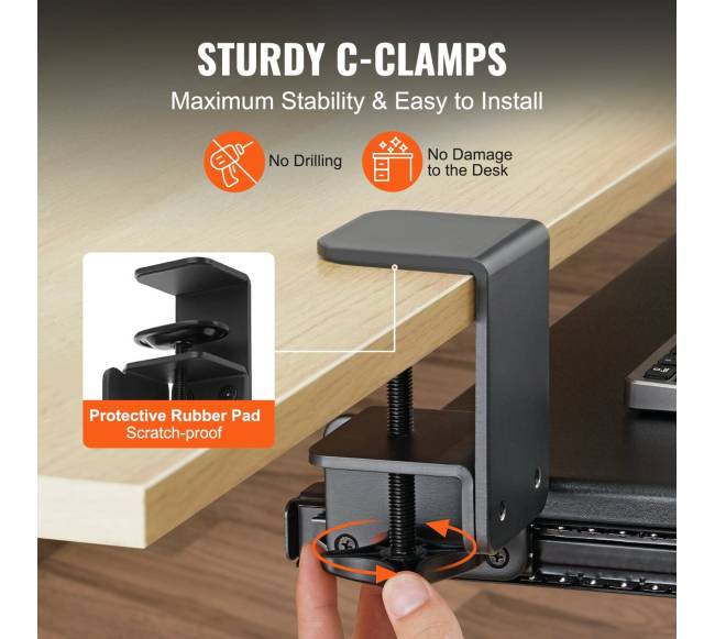 Stalčių laikiklis klaviatūrai po stalu2