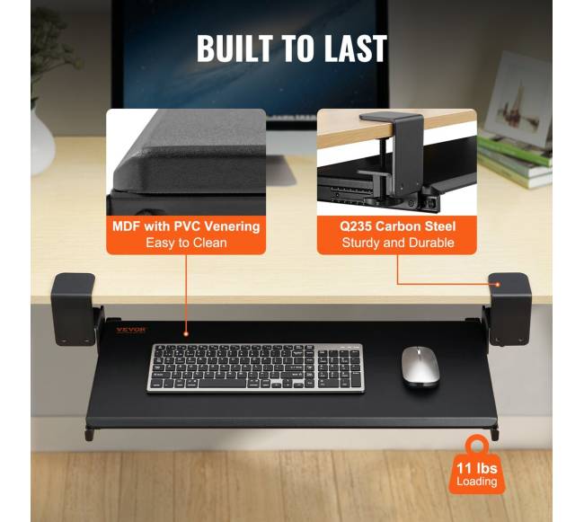 Stalčių laikiklis klaviatūrai po stalu5