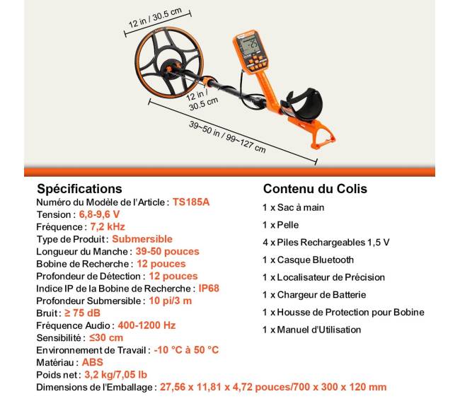 Atsparus vandeniui metalo detektorius su IP686