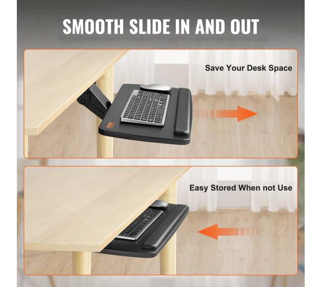 Reguliuojamas klaviatūros laikiklis po stalu3