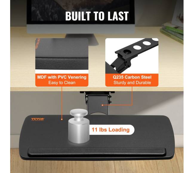 Reguliuojamas klaviatūros laikiklis po stalu5