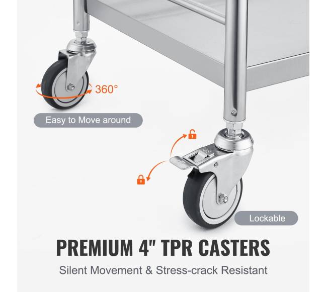 Medicininė vežimėlio dvisluoksnė nerūdijančio plieno3