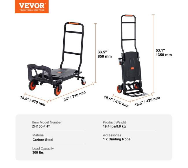 Aliumininis vežimėlis, 2 viename, 136 kg apkrova6