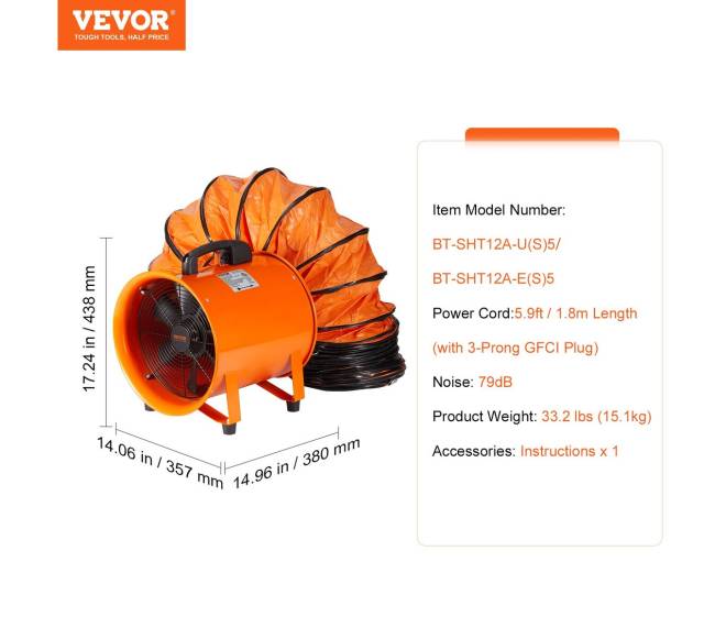 Nešiojamas 30 cm ištraukimo ventiliatorius6