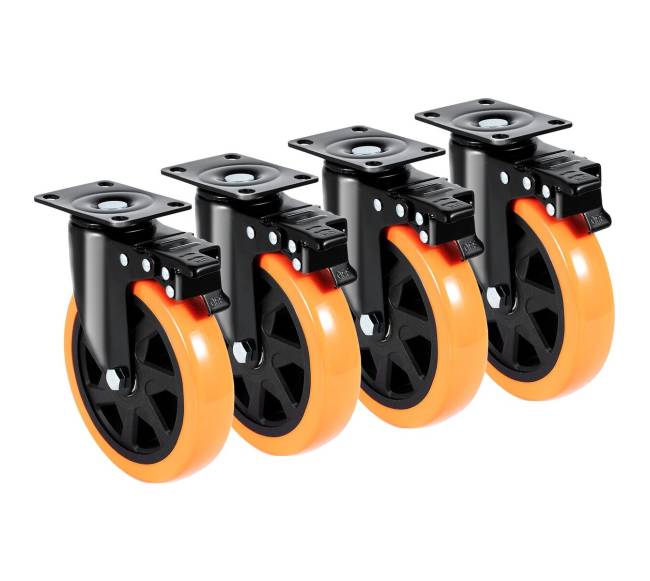 Besisukantys ratai su užraktu, 6 colių, 4 vnt.0