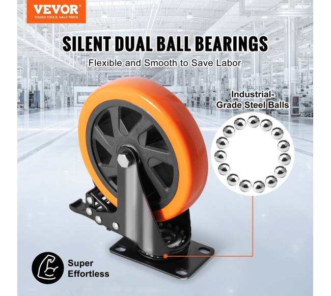 Besisukantys ratai su užraktu, 6 colių, 4 vnt.1