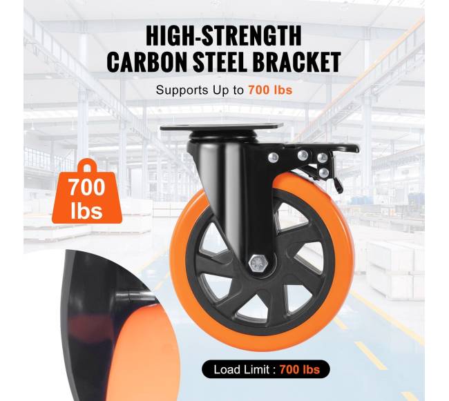 Besisukantys ratai su užraktu, 6 colių, 4 vnt.3