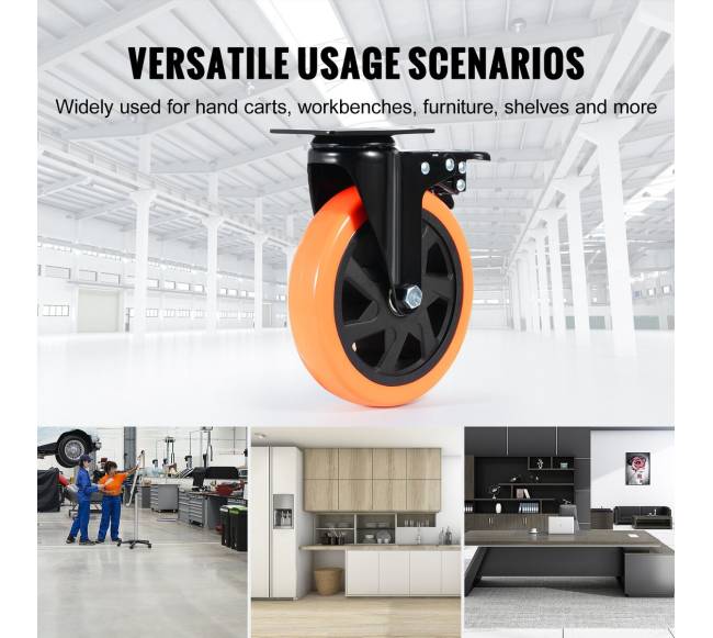 Besisukantys ratai su užraktu, 6 colių, 4 vnt.5