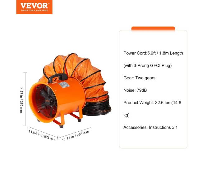 Nešiojamas ventiliatorius su cilindru ir žarnele6