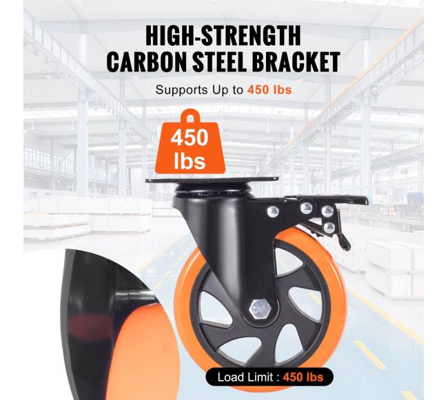 Baldinės ratukai, 5 colių su pasukama plokštele3